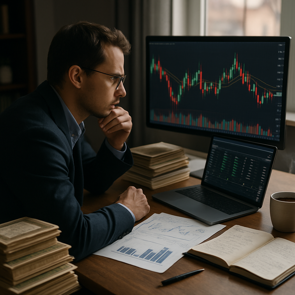 Closeup of hands using a tablet displaying bond trading platform